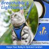 imagerabbitgoo Cat Harness and Leash Set for Walking Escape Proof Adjustable Soft Kittens Vest with Reflective Strip for Cats Comfortable Outdoor Vest Purple SBlue