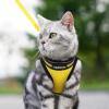 imagerabbitgoo Cat Harness and Leash Set for Walking Escape Proof Adjustable Soft Kittens Vest with Reflective Strip for Cats Comfortable Outdoor Vest Purple SBright Yellow