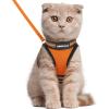 imagerabbitgoo Cat Harness and Leash Set for Walking Escape Proof Adjustable Soft Kittens Vest with Reflective Strip for Cats Comfortable Outdoor Vest Purple SLight Orange