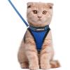 imagerabbitgoo Cat Harness and Leash Set for Walking Escape Proof Adjustable Soft Kittens Vest with Reflective Strip for Cats Comfortable Outdoor Vest Purple SBlue