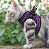 imagerabbitgoo Cat Harness and Leash Set for Walking Escape Proof Adjustable Soft Kittens Vest with Reflective Strip for Cats Comfortable Outdoor Vest Purple SPurple