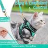 imagerabbitgoo Cat Harness and Leash Set for Walking Escape Proof Adjustable Soft Kittens Vest with Reflective Strip for Cats Comfortable Outdoor Vest Purple SGreen