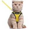 imagerabbitgoo Cat Harness and Leash Set for Walking Escape Proof Adjustable Soft Kittens Vest with Reflective Strip for Cats Comfortable Outdoor Vest Purple SBright Yellow