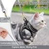 imagerabbitgoo Cat Harness and Leash Set for Walking Escape Proof Adjustable Soft Kittens Vest with Reflective Strip for Cats Comfortable Outdoor Vest Purple SGrey