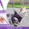 imagerabbitgoo Cat Harness and Leash Set for Walking Escape Proof Adjustable Soft Kittens Vest with Reflective Strip for Cats Comfortable Outdoor Vest Purple SPurple
