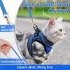 imagerabbitgoo Cat Harness and Leash Set for Walking Escape Proof Adjustable Soft Kittens Vest with Reflective Strip for Cats Comfortable Outdoor Vest Purple SBlue