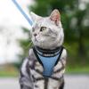 imagerabbitgoo Cat Harness and Leash Set for Walking Escape Proof Adjustable Soft Kittens Vest with Reflective Strip for Cats Comfortable Outdoor Vest Purple SLight Blue