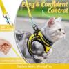 imagerabbitgoo Cat Harness and Leash Set for Walking Escape Proof Adjustable Soft Kittens Vest with Reflective Strip for Cats Comfortable Outdoor Vest Purple SBright Yellow