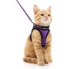 imagerabbitgoo Cat Harness and Leash Set for Walking Escape Proof Adjustable Soft Kittens Vest with Reflective Strip for Cats Comfortable Outdoor Vest Purple SPurple