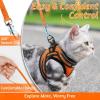 imagerabbitgoo Cat Harness and Leash Set for Walking Escape Proof Adjustable Soft Kittens Vest with Reflective Strip for Cats Comfortable Outdoor Vest Purple SLight Orange