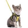 imagerabbitgoo Cat Harness and Leash Set for Walking Escape Proof Adjustable Soft Kittens Vest with Reflective Strip for Cats Comfortable Outdoor Vest Purple SBright Yellow
