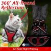 imagerabbitgoo Cat Harness and Leash Set for Walking Escape Proof Adjustable Soft Kittens Vest with Reflective Strip for Cats Comfortable Outdoor Vest Purple SRed