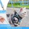 imagerabbitgoo Cat Harness and Leash Set for Walking Escape Proof Adjustable Soft Kittens Vest with Reflective Strip for Cats Comfortable Outdoor Vest Purple SLight Blue