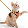 imagerabbitgoo Cat Harness and Leash for Walking Escape Proof Soft Adjustable Vest Harnesses for Cats Easy Control Breathable Reflective Strips Jacket Emerald XSOrange