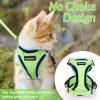 imagerabbitgoo Cat Harness and Leash for Walking Escape Proof Soft Adjustable Vest Harnesses for Cats Easy Control Breathable Reflective Strips Jacket Emerald XSLight Green
