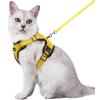 imagerabbitgoo Cat Harness and Leash for Walking Escape Proof Soft Adjustable Vest Harnesses for Cats Easy Control Breathable Reflective Strips Jacket Emerald XSYellow