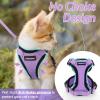 imagerabbitgoo Cat Harness and Leash for Walking Escape Proof Soft Adjustable Vest Harnesses for Cats Easy Control Breathable Reflective Strips Jacket Emerald XSLight Purple