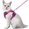 imagerabbitgoo Cat Harness and Leash for Walking Escape Proof Soft Adjustable Vest Harnesses for Cats Easy Control Breathable Reflective Strips Jacket Emerald XSRose Red