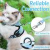 imagerabbitgoo Cat Harness and Leash for Walking Escape Proof Soft Adjustable Vest Harnesses for Cats Easy Control Breathable Reflective Strips Jacket Emerald XSLight Blue