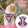 imagerabbitgoo Cat Harness and Leash for Walking Escape Proof Soft Adjustable Vest Harnesses for Cats Easy Control Breathable Reflective Strips Jacket Emerald XSPink