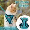 imagerabbitgoo Cat Harness and Leash for Walking Escape Proof Soft Adjustable Vest Harnesses for Cats Easy Control Breathable Reflective Strips Jacket Emerald XSTeal
