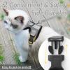 imagerabbitgoo Cat Harness and Leash for Walking Escape Proof Soft Adjustable Vest Harnesses for Cats Easy Control Breathable Reflective Strips Jacket Emerald XSGrey