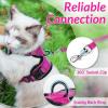 imagerabbitgoo Cat Harness and Leash for Walking Escape Proof Soft Adjustable Vest Harnesses for Cats Easy Control Breathable Reflective Strips Jacket Emerald XSRose Red