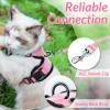 imagerabbitgoo Cat Harness and Leash for Walking Escape Proof Soft Adjustable Vest Harnesses for Cats Easy Control Breathable Reflective Strips Jacket Emerald XSPink