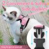 imagerabbitgoo Cat Harness and Leash for Walking Escape Proof Soft Adjustable Vest Harnesses for Cats Easy Control Breathable Reflective Strips Jacket Emerald XSPink