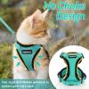 imagerabbitgoo Cat Harness and Leash for Walking Escape Proof Soft Adjustable Vest Harnesses for Cats Easy Control Breathable Reflective Strips Jacket Emerald XSEmerald