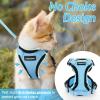 imagerabbitgoo Cat Harness and Leash for Walking Escape Proof Soft Adjustable Vest Harnesses for Cats Easy Control Breathable Reflective Strips Jacket Emerald XSLight Blue