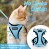 imagerabbitgoo Cat Harness and Leash for Walking Escape Proof Soft Adjustable Vest Harnesses for Cats Easy Control Breathable Reflective Strips Jacket Emerald XSLight Blue