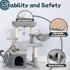 imagerabbitgoo Cat Tree for Indoor Cats 33quot Cat Tower Condo with Scratching Posts for Kittens Small Cat Climbing Stable Stand with Toys ampamp Plush Perch for Feline Play Rest MultiLevel Pet Activity Center