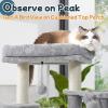imagerabbitgoo Cat Tree for Indoor Cats 33quot Cat Tower Condo with Scratching Posts for Kittens Small Cat Climbing Stable Stand with Toys ampamp Plush Perch for Feline Play Rest MultiLevel Pet Activity Center