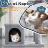 imagerabbitgoo Cat Tree for Indoor Cats 33quot Cat Tower Condo with Scratching Posts for Kittens Small Cat Climbing Stable Stand with Toys ampamp Plush Perch for Feline Play Rest MultiLevel Pet Activity Center