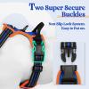 imagerabbitgoo Dog Harness No Pull with 2 Leash Clips Adjustable Soft Padded Reflective Oxford No Choke Pet Vest with Easy Control Handle for Large Dogs Pink LBlue  Orange