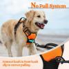 imagerabbitgoo Dog Harness No Pull with 2 Leash Clips Adjustable Soft Padded Reflective Oxford No Choke Pet Vest with Easy Control Handle for Large Dogs Pink LOrange