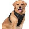 imagerabbitgoo Dog Harness No Pull with 2 Leash Clips Adjustable Soft Padded Reflective Oxford No Choke Pet Vest with Easy Control Handle for Large Dogs Pink LBlack