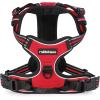 imagerabbitgoo Dog Harness No Pull with 2 Leash Clips Adjustable Soft Padded Reflective Oxford No Choke Pet Vest with Easy Control Handle for Large Dogs Pink LRed