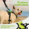 imagerabbitgoo Dog Harness No Pull with 2 Leash Clips Adjustable Soft Padded Reflective Oxford No Choke Pet Vest with Easy Control Handle for Large Dogs Pink LWild Lime