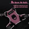 imagerabbitgoo Dog Harness No Pull with 2 Leash Clips Adjustable Soft Padded Reflective Oxford No Choke Pet Vest with Easy Control Handle for Large Dogs Pink LPink