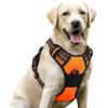 imagerabbitgoo Dog Harness No Pull with 2 Leash Clips Adjustable Soft Padded Reflective Oxford No Choke Pet Vest with Easy Control Handle for Large Dogs Pink LOrange