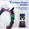 imagerabbitgoo Dog Harness No Pull with 2 Leash Clips Adjustable Soft Padded Reflective Oxford No Choke Pet Vest with Easy Control Handle for Large Dogs Pink LBlue  Hot Pink