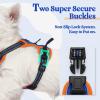 imagerabbitgoo Dog Harness No Pull with 2 Leash Clips Adjustable Soft Padded Reflective Oxford No Choke Pet Vest with Easy Control Handle for Large Dogs Pink LBlue  Orange