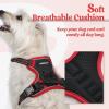 imagerabbitgoo Dog Harness No Pull with 2 Leash Clips Adjustable Soft Padded Reflective Oxford No Choke Pet Vest with Easy Control Handle for Large Dogs Pink LBlack  Red