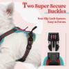 imagerabbitgoo Dog Harness No Pull with 2 Leash Clips Adjustable Soft Padded Reflective Oxford No Choke Pet Vest with Easy Control Handle for Large Dogs Pink LRed  Teal