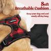 imagerabbitgoo Dog Harness No Pull with 2 Leash Clips Adjustable Soft Padded Reflective Oxford No Choke Pet Vest with Easy Control Handle for Large Dogs Pink LCheckered Red