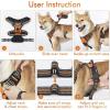 imagerabbitgoo Dog Harness No Pull with 2 Leash Clips Adjustable Soft Padded Reflective Oxford No Choke Pet Vest with Easy Control Handle for Large Dogs Pink LOrange