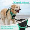 imagerabbitgoo Dog Harness No Pull with 2 Leash Clips Adjustable Soft Padded Reflective Oxford No Choke Pet Vest with Easy Control Handle for Large Dogs Pink LBlack  Turquoise