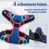 imagerabbitgoo Dog Harness No Pull with 2 Leash Clips Adjustable Soft Padded Reflective Oxford No Choke Pet Vest with Easy Control Handle for Large Dogs Pink LBlue  Hot Pink